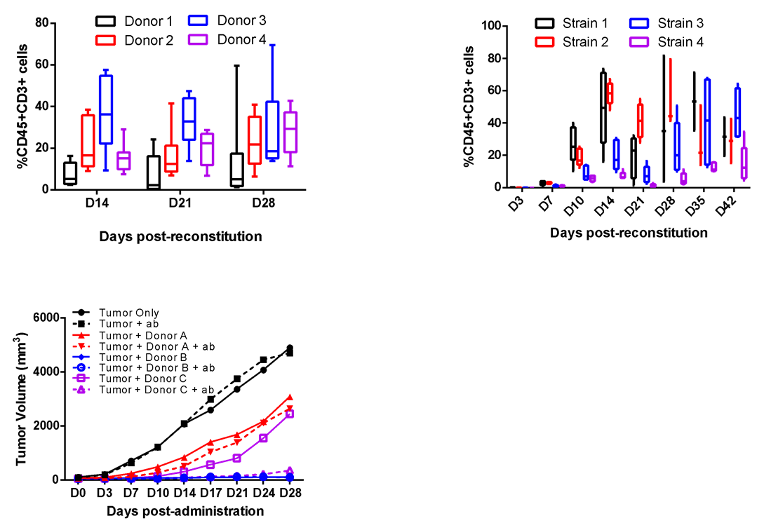 Commercialized huPBMC, and performed validation in different mice strain